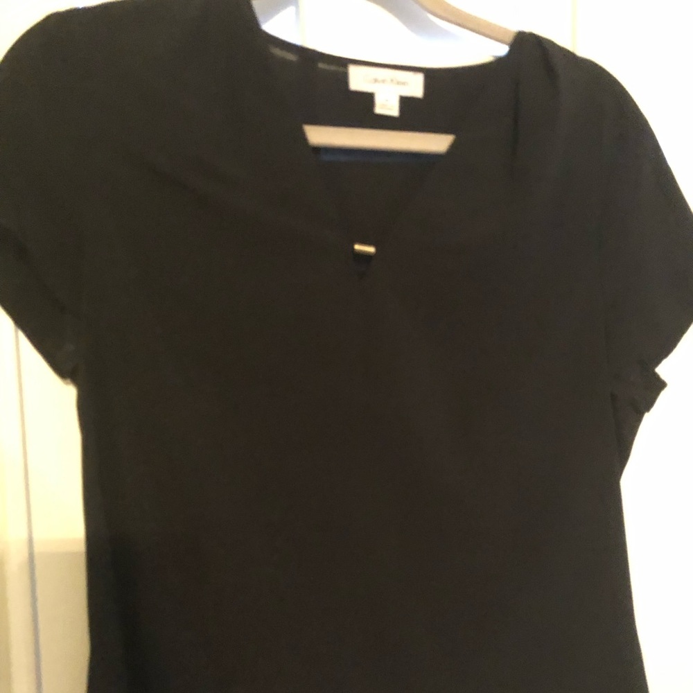 Calvin Klein black shirt sleeve blouse
